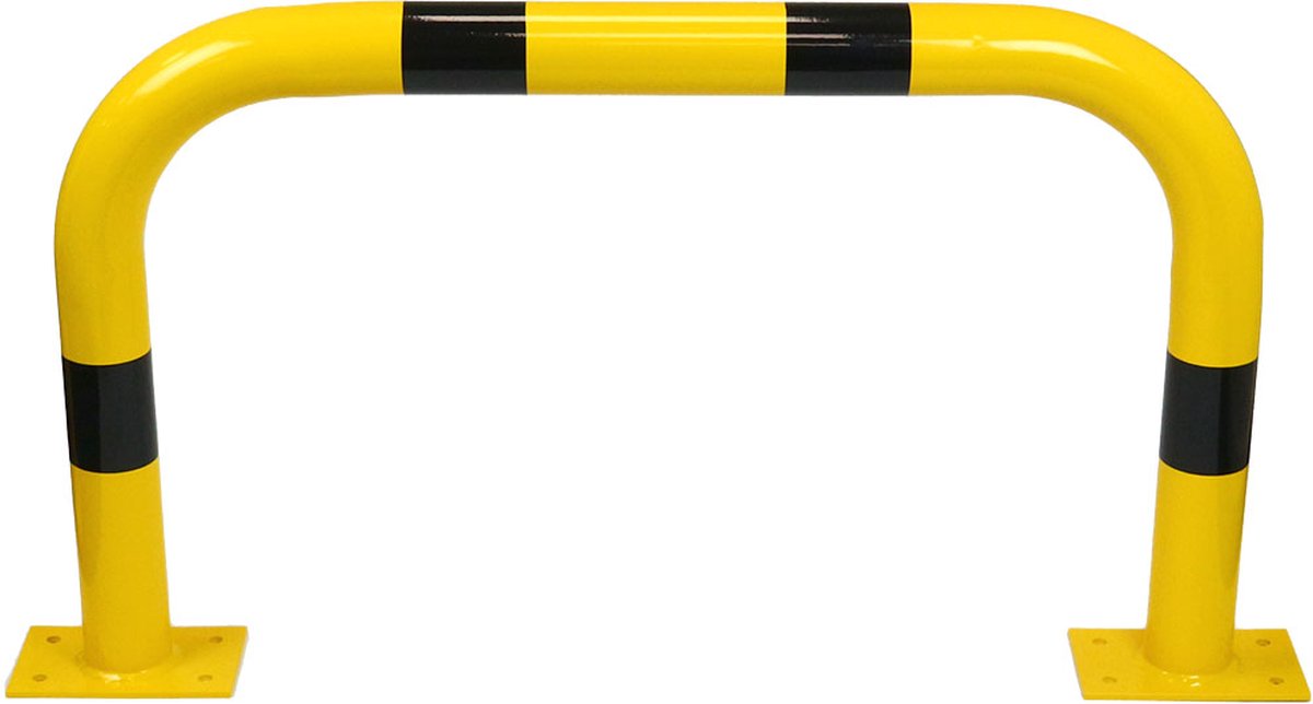 Stalen beschermbeugel – vloerbevestiging – binnen of buiten - Geel & Zwart - x 1000 mm x 600 mm- - Steel - 3,2 mm - Voor binnen & buiten