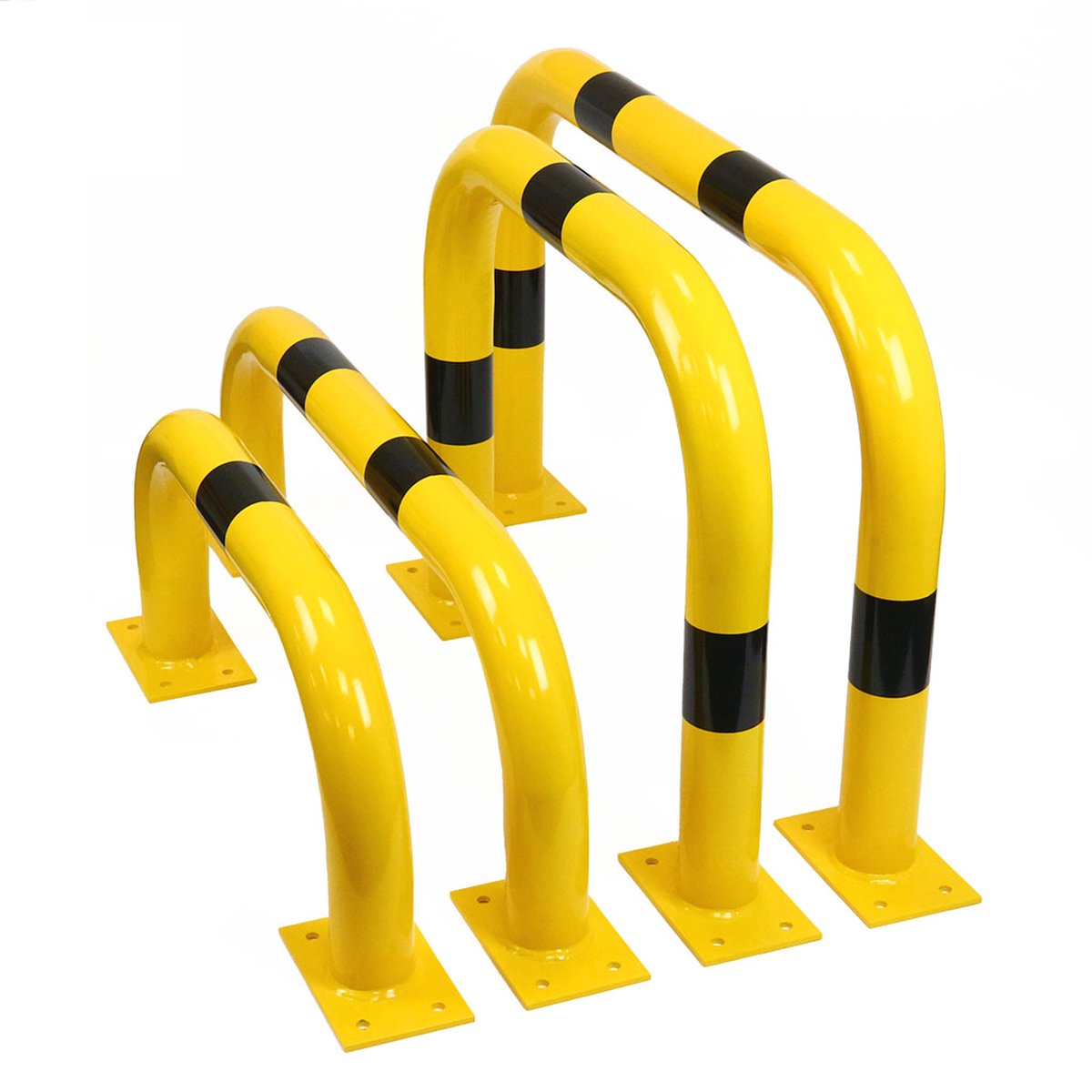 Stalen beschermbeugel – vloerbevestiging – binnen of buiten - Geel & Zwart - x 420 mm x 350 mm- - Steel - 3,2 mm - Voor binnen & buiten