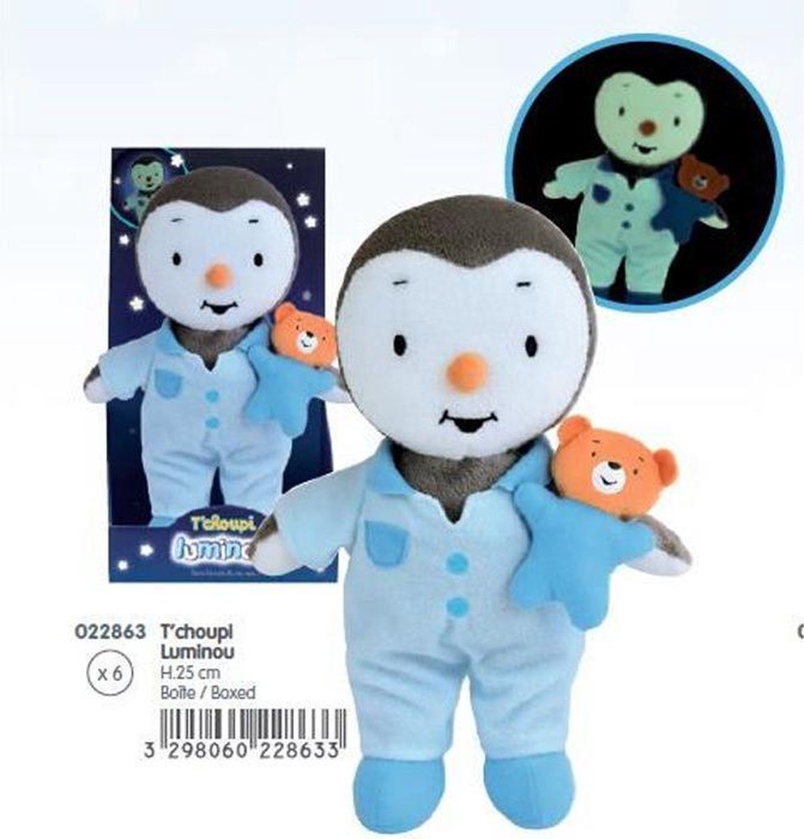 JEMINI Pluche Tchoupi Luminou 25cm