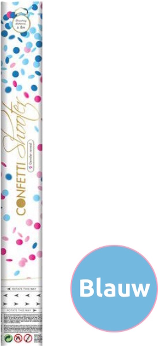 Jep-Party Gender Reveal Blauw 40 cm Confetti Shooter 919095