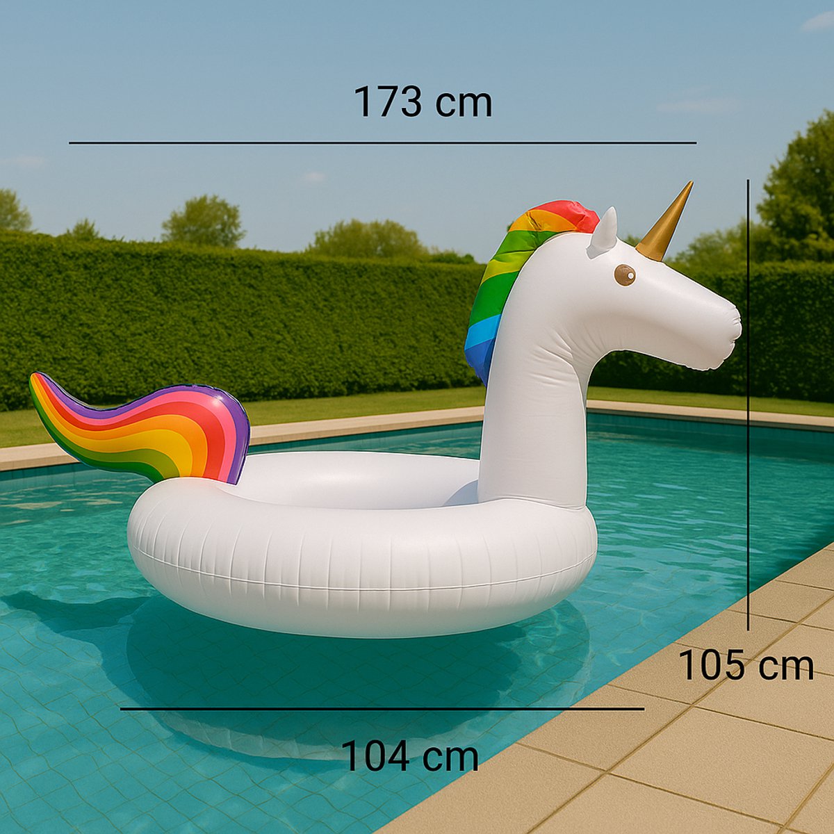 Opblaasbare Zwemband - Unicorn - 173 x 104 x 105 cm - 50 kg - Zwemring - Opblaasband - Opblaasbaar Zwembandspeelgoed