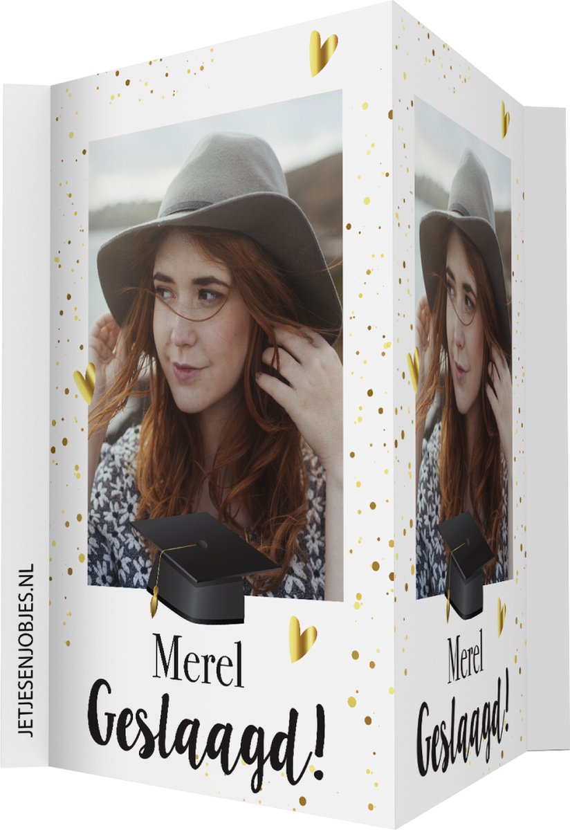 Jetjes & Jobjes - Geslaagd Bord dots met naam en foto