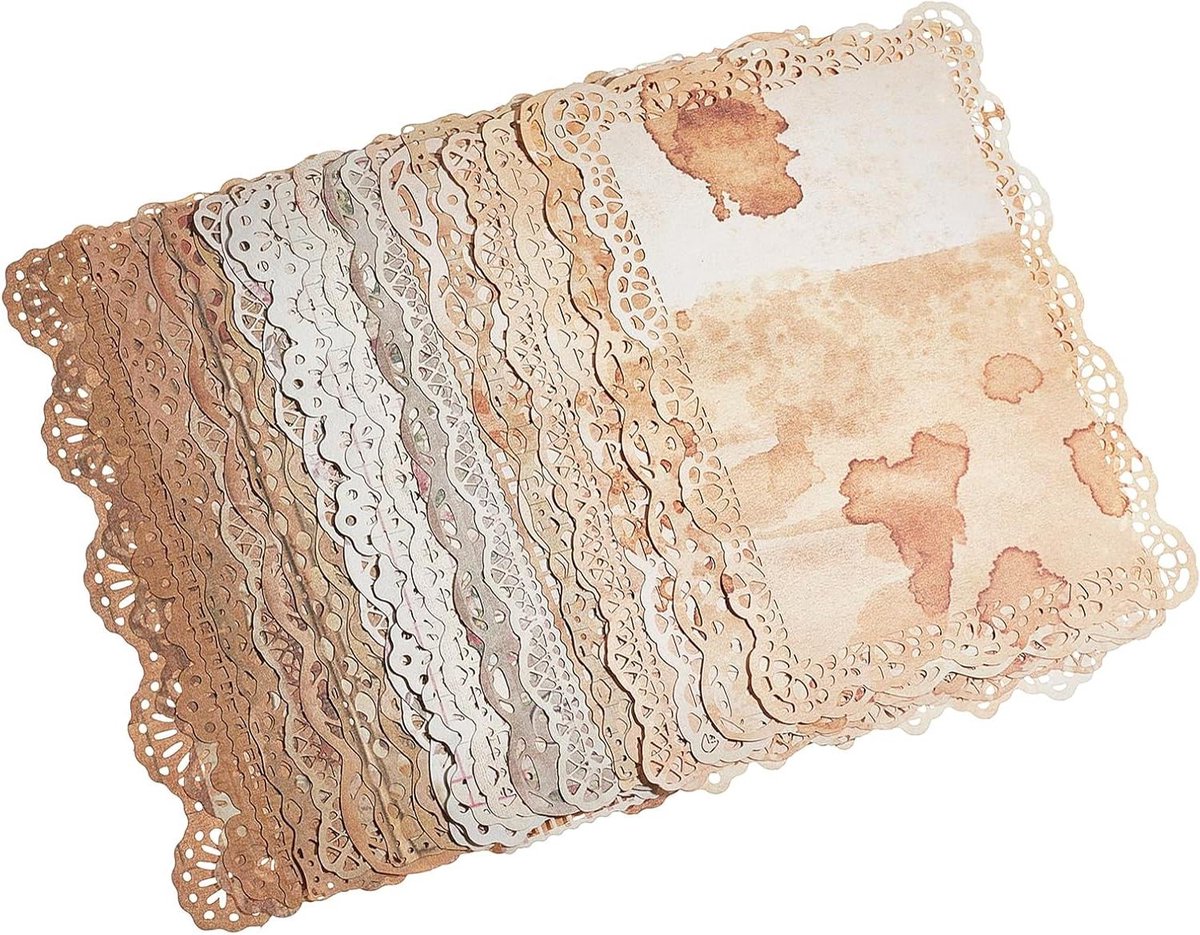 JHubers Goods - - 30 Vellen Vintage Papier voor Scrapbook & Planner - Set van 3 Packs