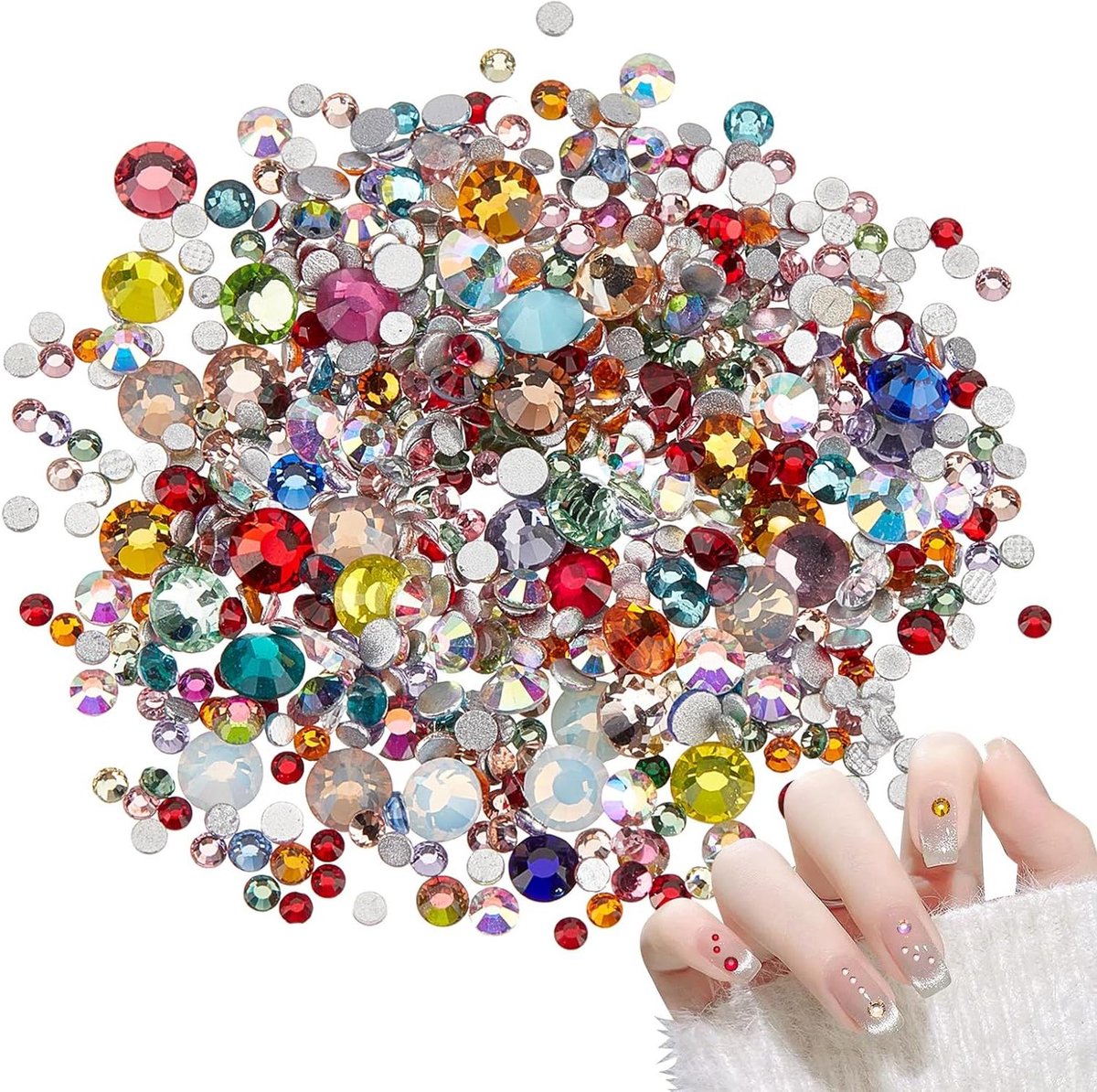 JHubers Goods - 1140 stuks kleurrijke strass bedels voor nagelsieraden - DIY nagelart decoraties met gratis verzending