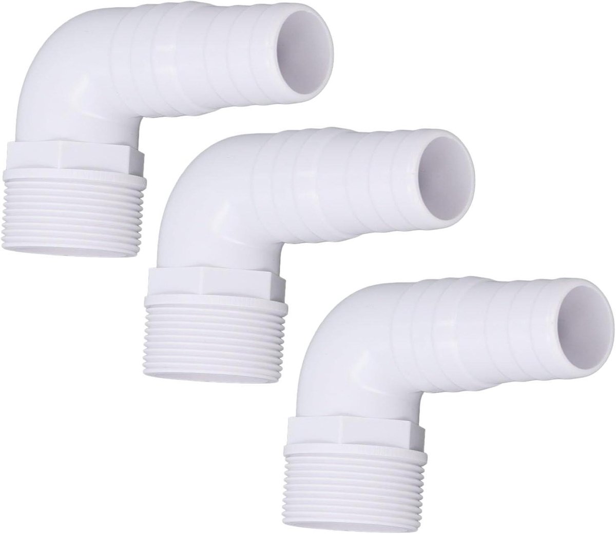 JHubers Goods - 3-pack Zwembadslang Adapters, 90 Graden Elleboog, Vervanging voor Zwembadpomp Filterskimmer, Geschikt voor Hayward Adapters - SPX1105Z3, SPX1105Z4, SPX1091Z7