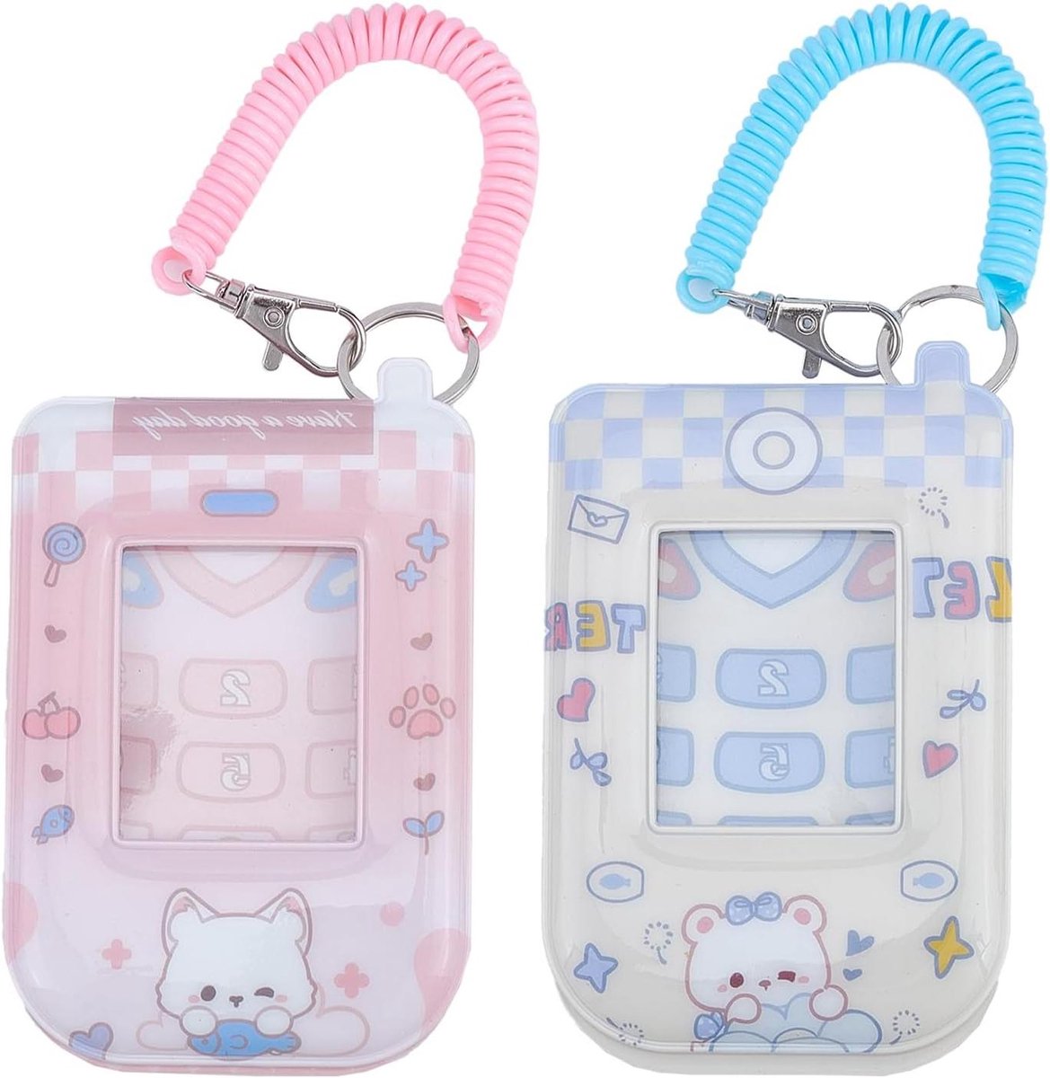 JHubers Goods - Cartoon Fotokaart Houder 2 Stuks, Spiraal Pols Coil