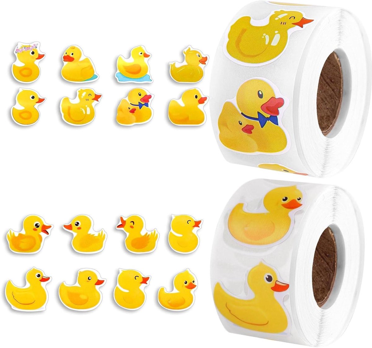 JHubers Goods - Decoratieve Eendstickers - Set van 1000 Gele Rubberen Stickers