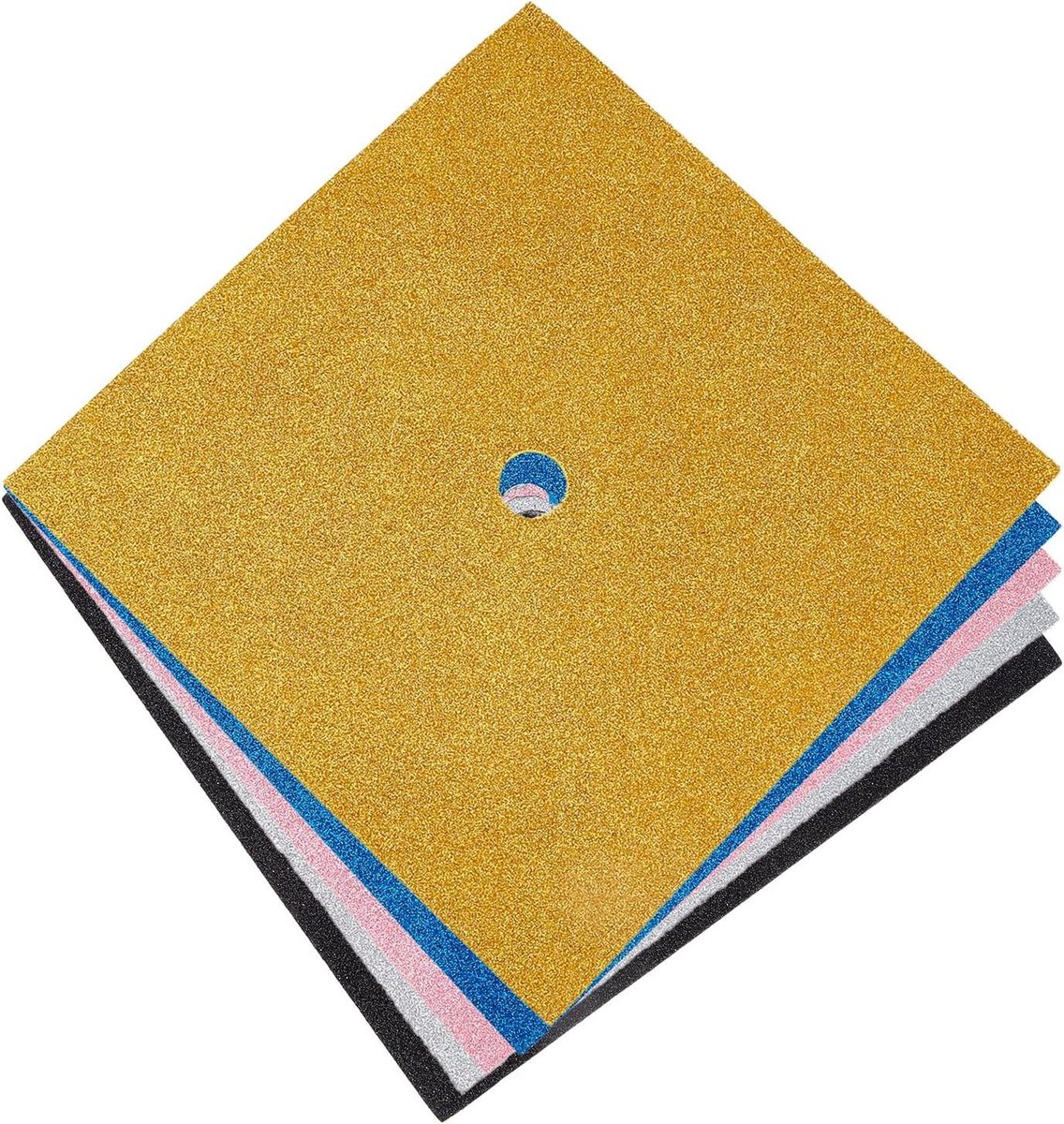 JHubers Goods - Glitter karton papier voor Grad Caps, DIY Decoraties - 5 vellen, 9,84 x 9,84 inch