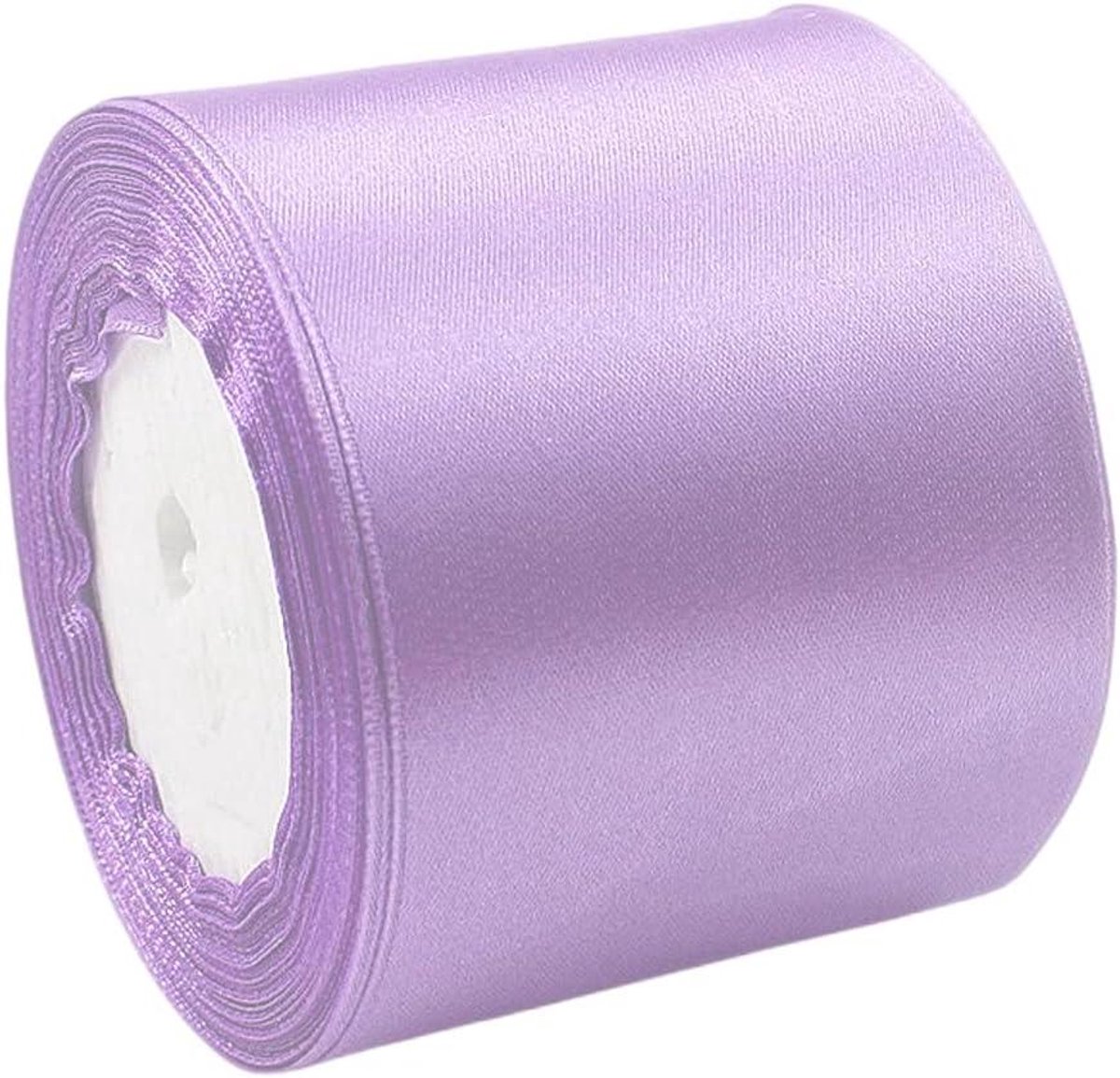 JHubers Goods - Satijnen Lint Paars Decoratie voor Bruiloft en Feest - 75mm, 22 Meter - Cadeaulint, Autolint voor Verjaardag en Valentijn Party