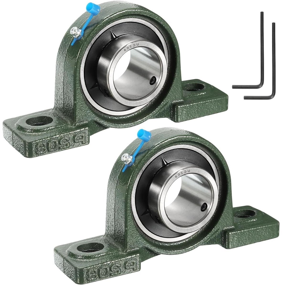 JHubers Goods - UCP208 Zelfrichtende Bloklagers - 2 Stuks - Massief Gietijzer - 40mm Gat - Chroomstaal Kogellagers