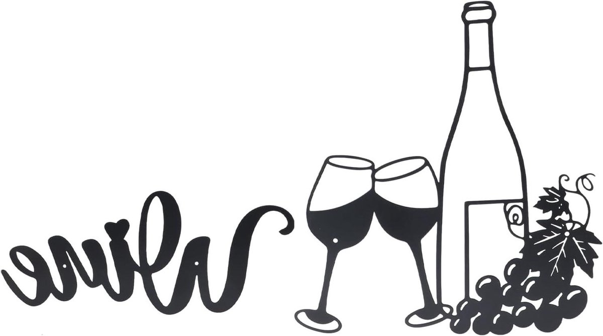 JHubers Goods - Wanddecoratie met Keuken en Wijn Thema, Metalen Bord voor Wijnliefhebbers - Decoratief voor Woonkamer, Eetkamer, Bar - Binnen en Buiten Gebruik