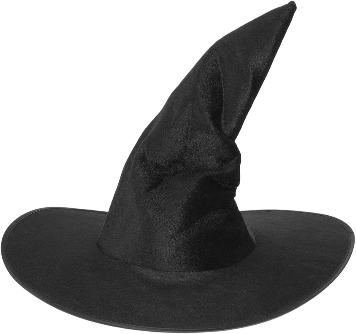 JHubers Goods - Zwarte Brede Rand Puntige Gotische Heksenhoed voor Vrouwen en Kinderen - Halloween Accessoires voor Cosplay en Feesten