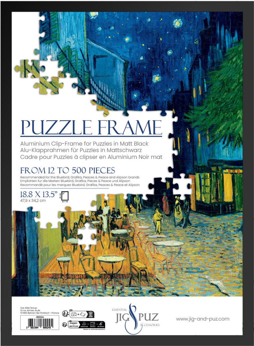 Jig & Puz Puzzel Frame – Voor 12 tot 500 Stukjes – 1 Stuk