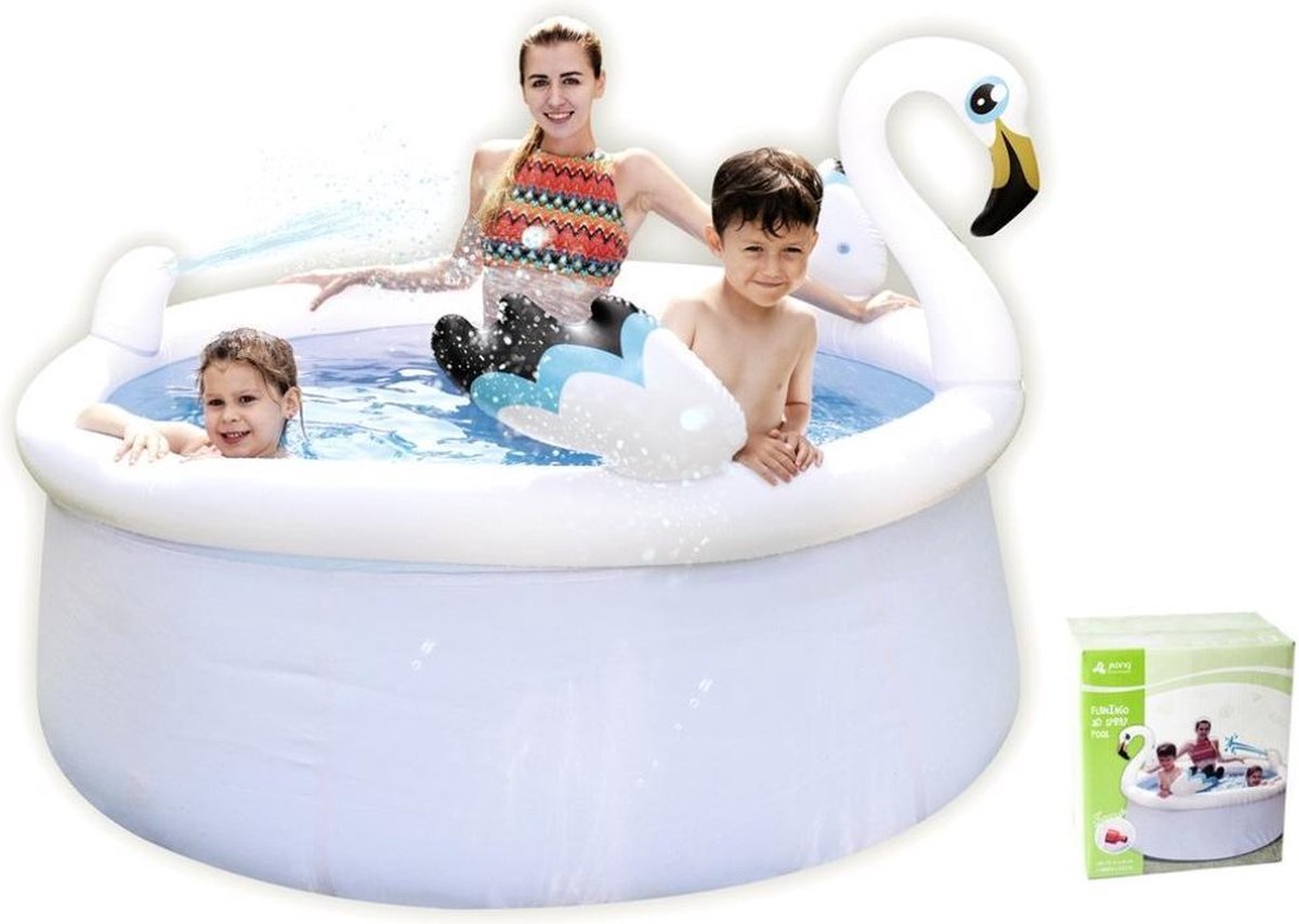 Zwembad met sproeier - Flamingo - 175cm