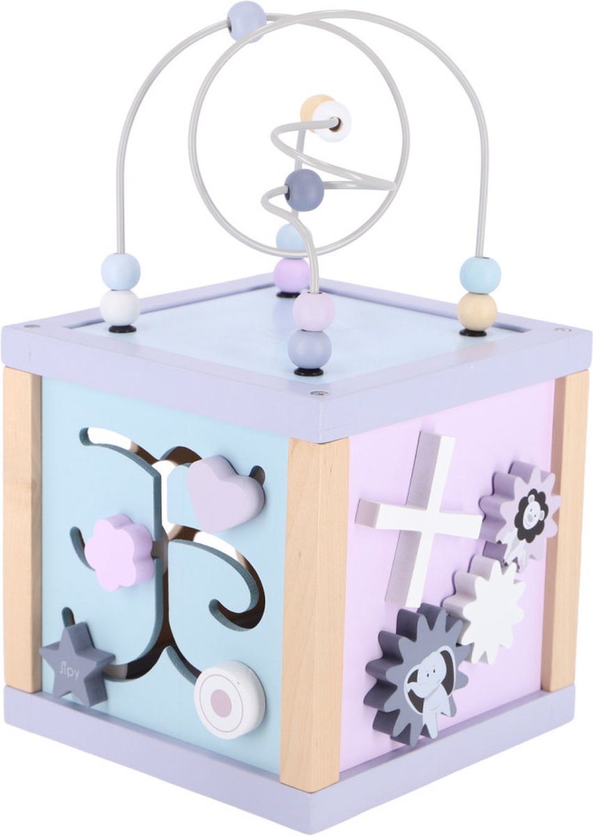 Jipy Houten Activiteiten Kubus Paars/Blauw