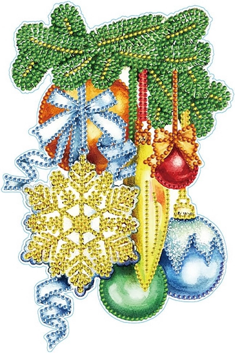 Diamond Painting Kerst sticker groot Kerstballen 02 (23cm)