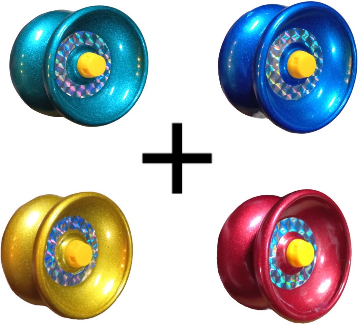 Jojo metaal 4 stuks - Yoyo - Metaal - Metallic - Multicolor