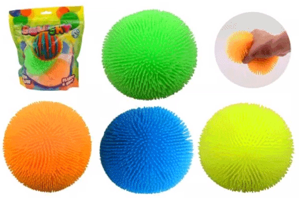 2 Squishy fluffy ballen in zak