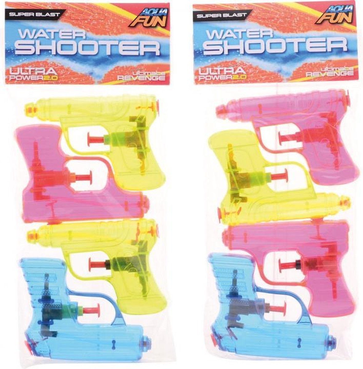 2x Waterpistool/waterpistolen 4-pack 11 cm