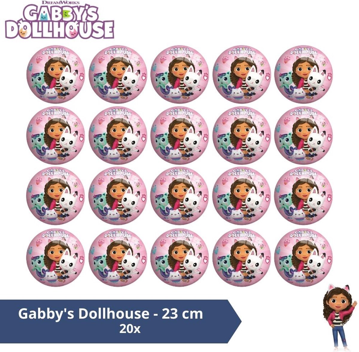 Bal - Voordeelverpakking - Gabbys Dollhouse - 23 cm - 20 stuks
