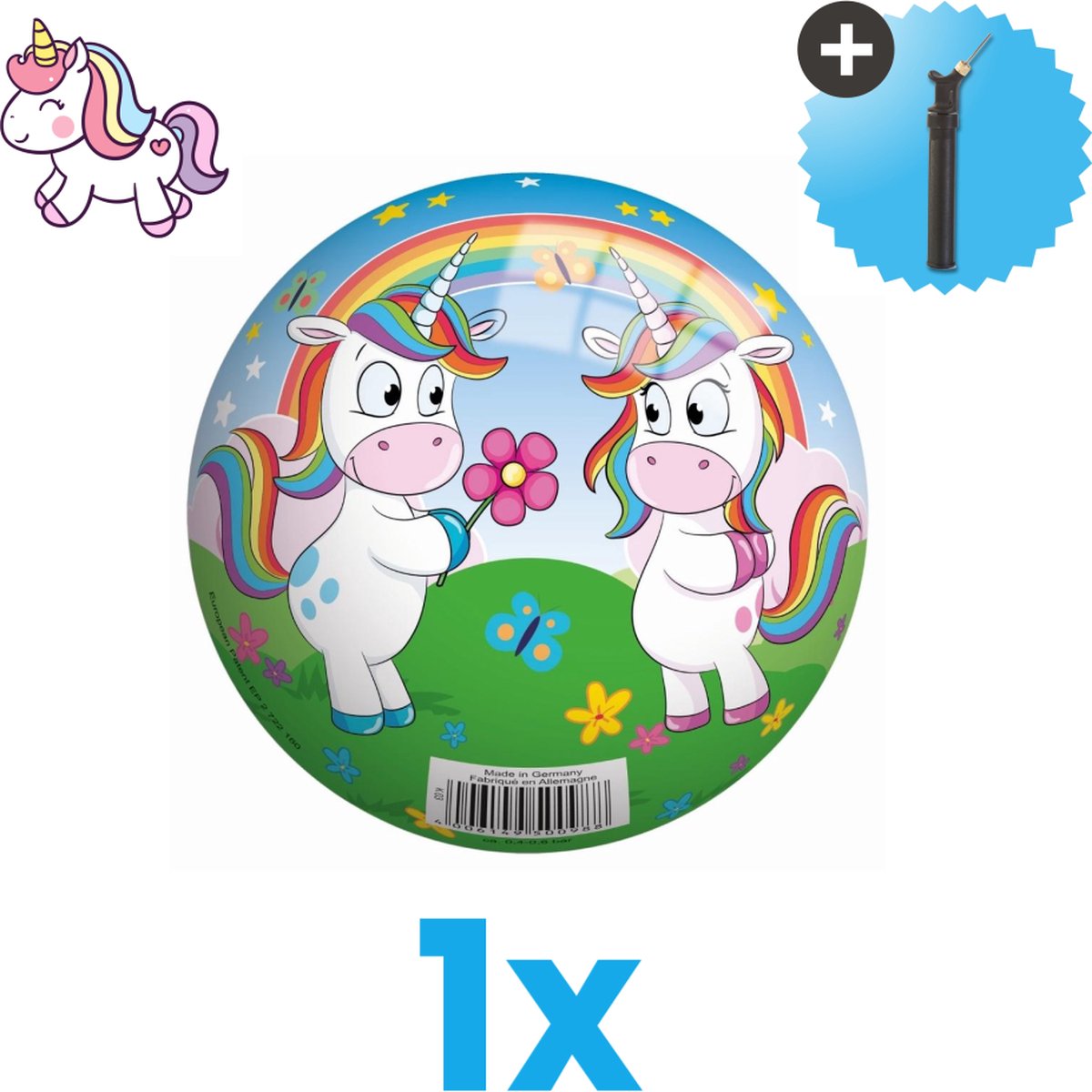 Eenhoorn Lichtgewicht Speelgoed Bal - Kinderbal - 23 cm - Inclusief Balpomp