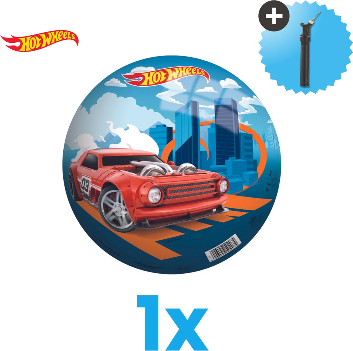 Hot Wheels Lichtgewicht Speelgoed Bal - Kinderbal - 23 cm - Inclusief Balpomp