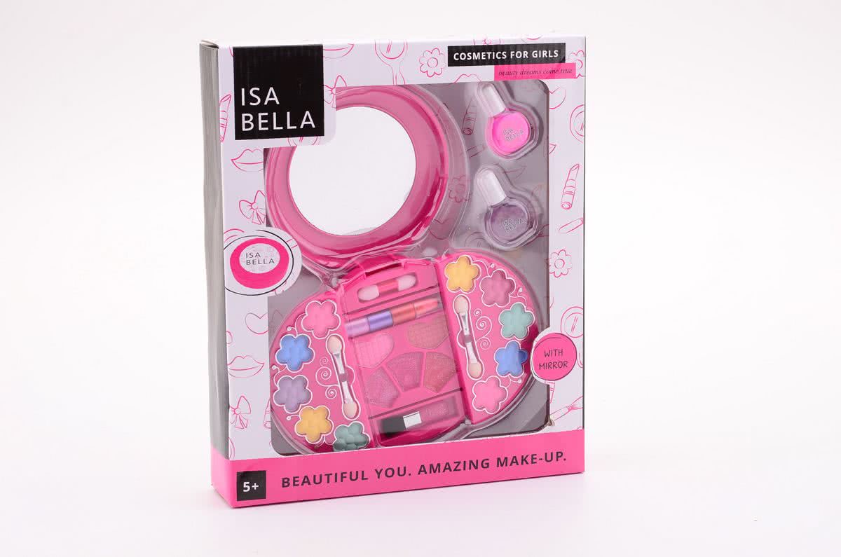 Isabella make-up set in ronde doos met spiegel