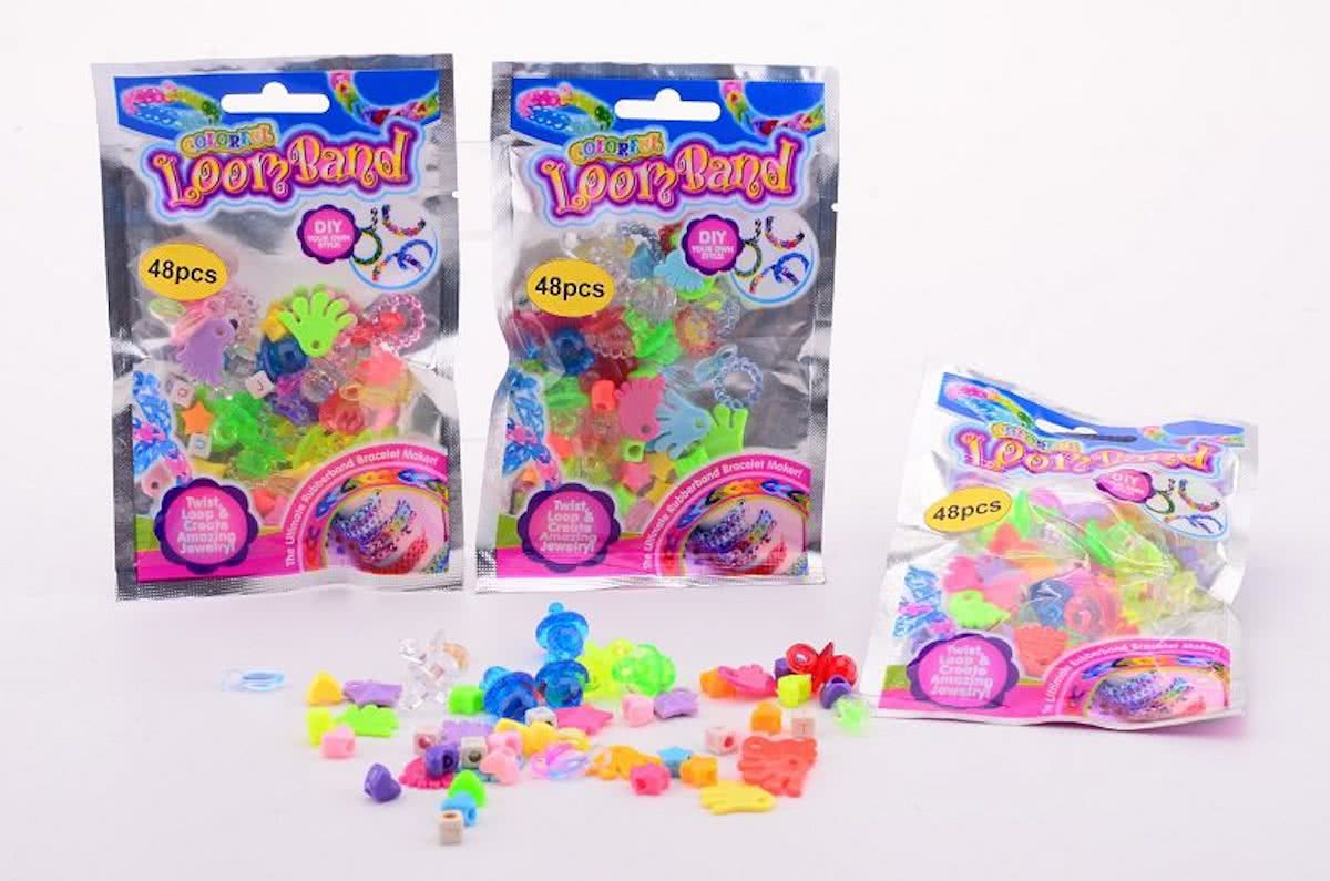 Knoop je eigen armband 48 accessoires in zak (48 stuks)