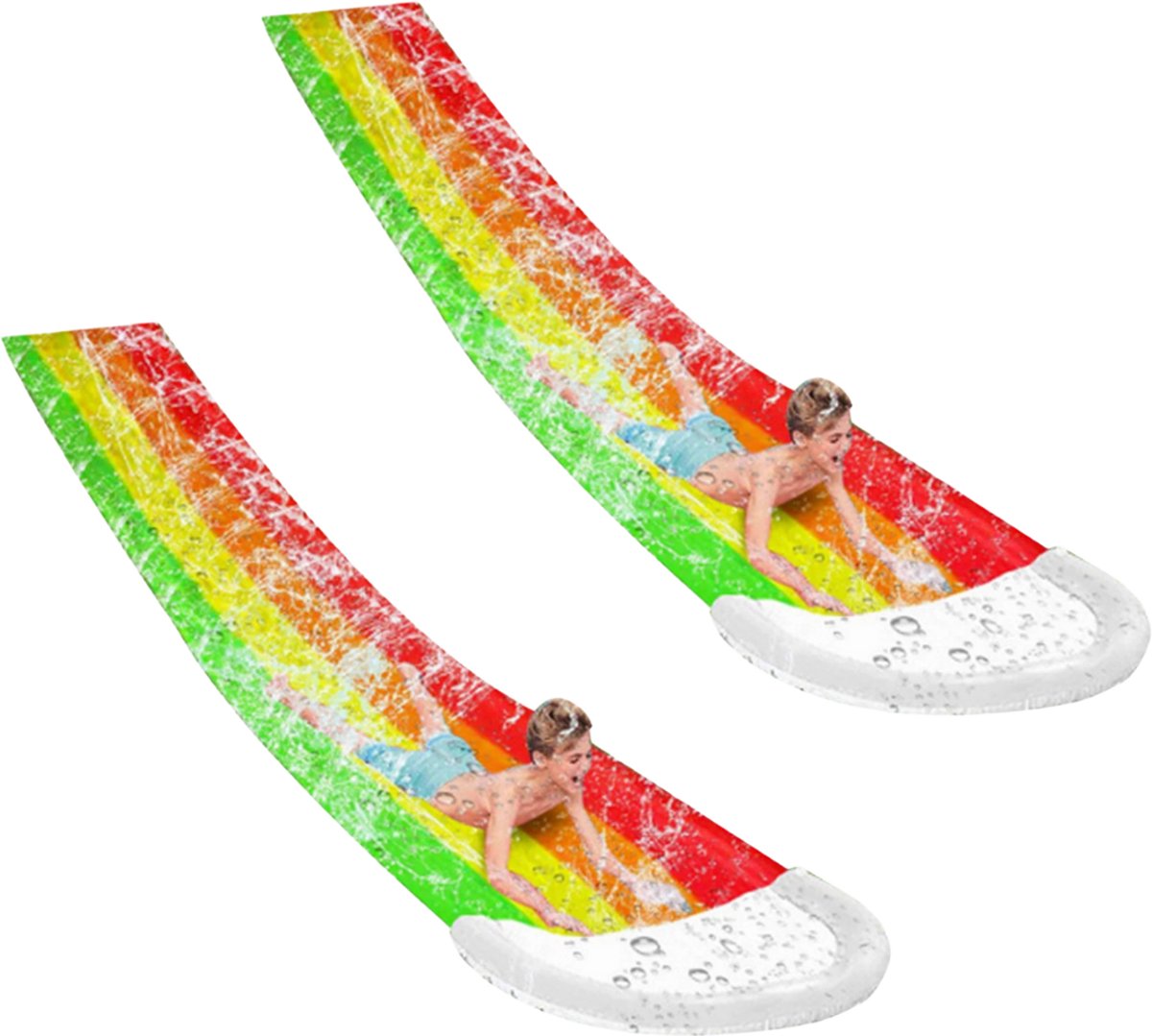 Jojoy - 2 Stuks - Waterglijbaan - Buikschuifbaan - Waterslide - Waterglijbaan Buitenspeelgoed - (465x80cm) - REEFLY