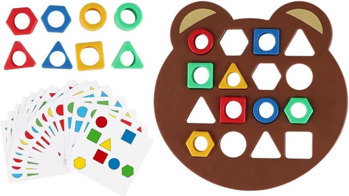 Jojoy - Montessori Bordspel - Kleurenspel - Vormenspel - Montessori Speelgoed - Educatief Speelgoed - Educatief Spel - TEDDY