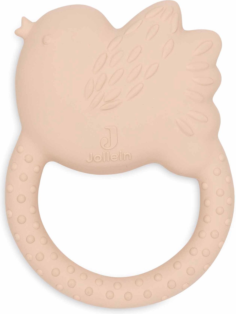 Jollein - Baby Bijtring Rubber - Lovely Birds - Bijtspeelgoed - Stevig, Zacht en Veilig - Vogel