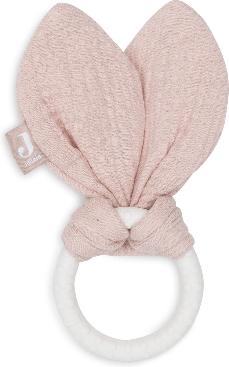 Jollein Bijtring Siliconen Bunny Ears - Wild Rose