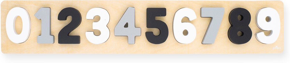 Jollein Puzzel hout grey/white