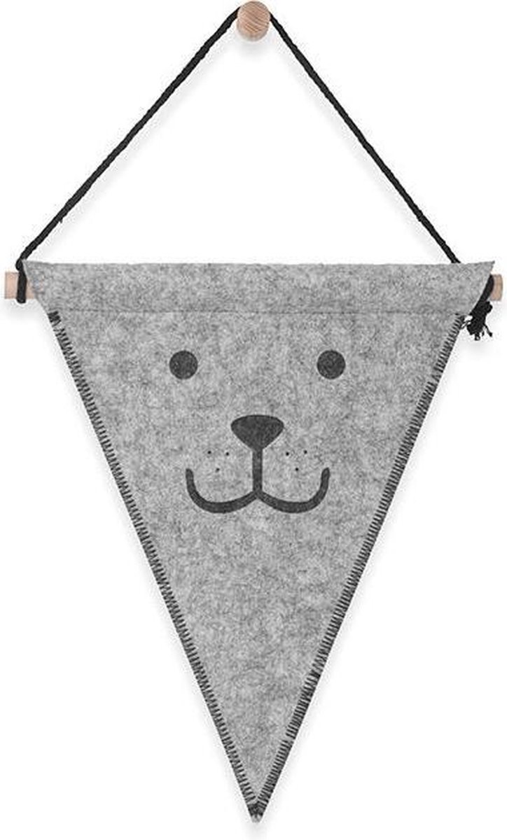 Jollein Vlag Beer 25x30cm - Grijs