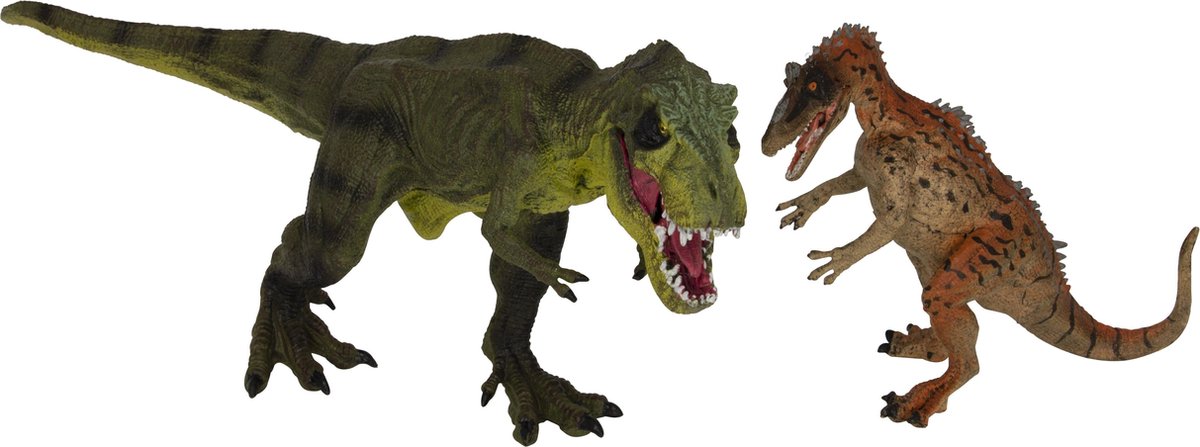JollyDinos - Tyrannosaurus + Cryolophosaurus - dinosaurus speelgoed - dinosaurus - Jurassic - 2-pack