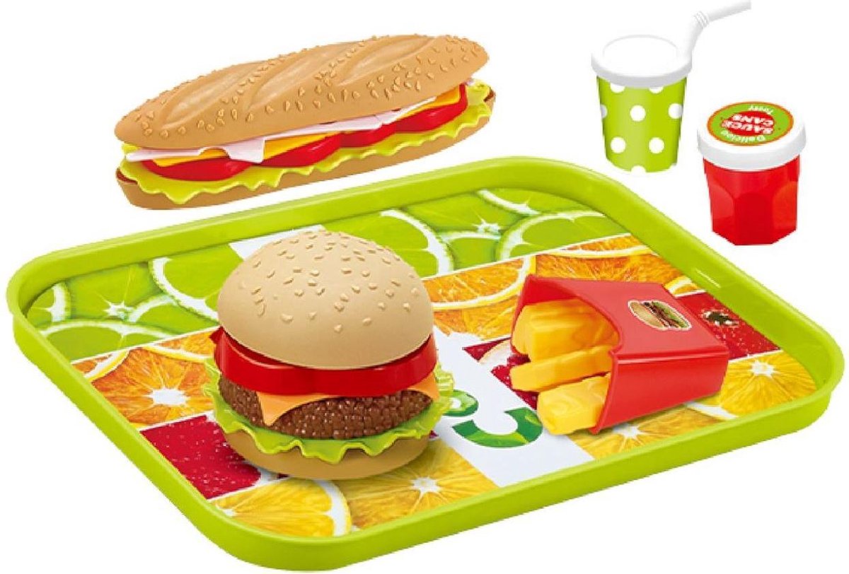 JollyLife - Fastfood set - Speelgoed keuken accessoires - Medium - 21 delig
