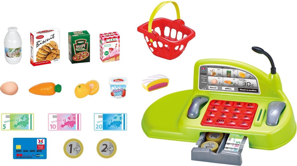 JollyLife - Kassa met Boodschappen - Muntjes - Brief geld -