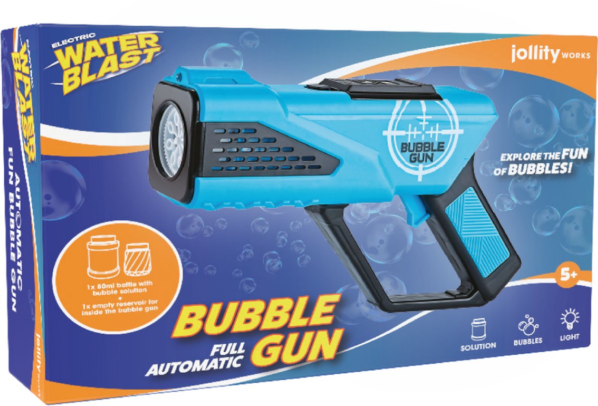 WaterBlast - Volledig Elektrische Bubbel Gun met Reservoir - Blauw