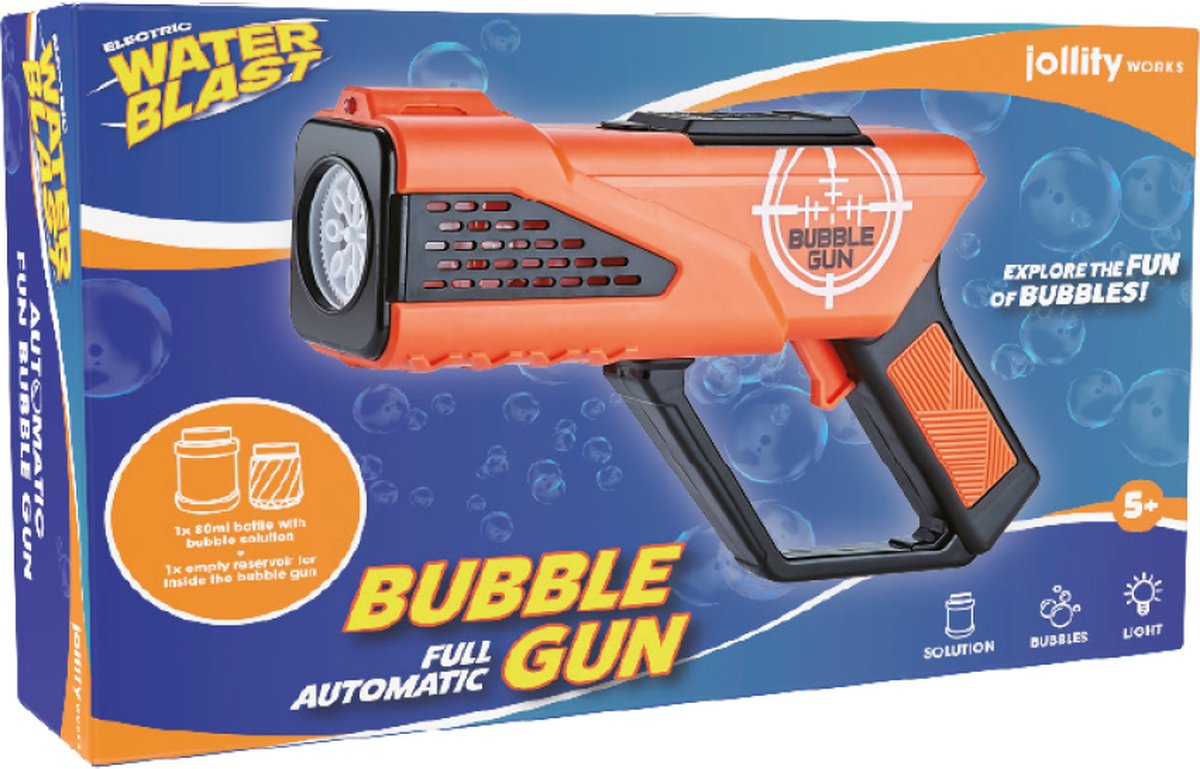 WaterBlast - Volledig Elektrische Bubbel Gun met Reservoir - Oranje