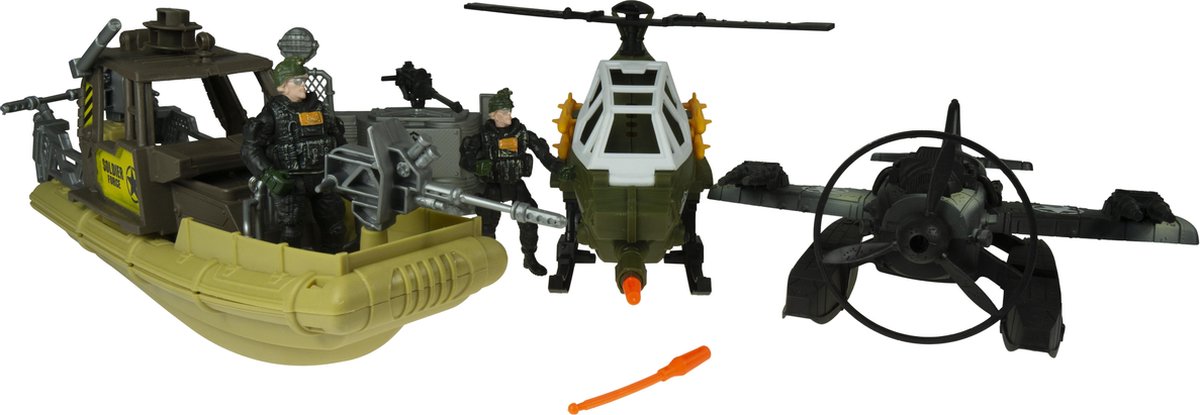 Leger Special Combat set boot, vliegtuig, soldaten en helicopter