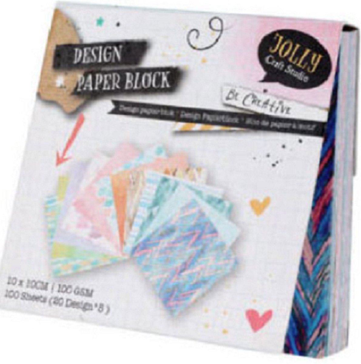 Block of design paper 10x10cm, 100 pcs - Aquarel