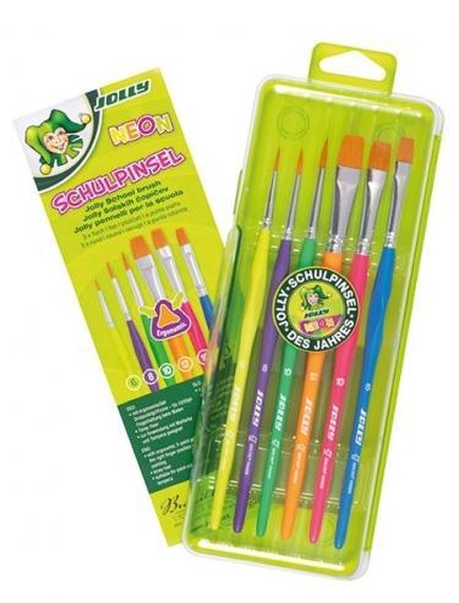 Jolly Penselenset Neon 6 stuks