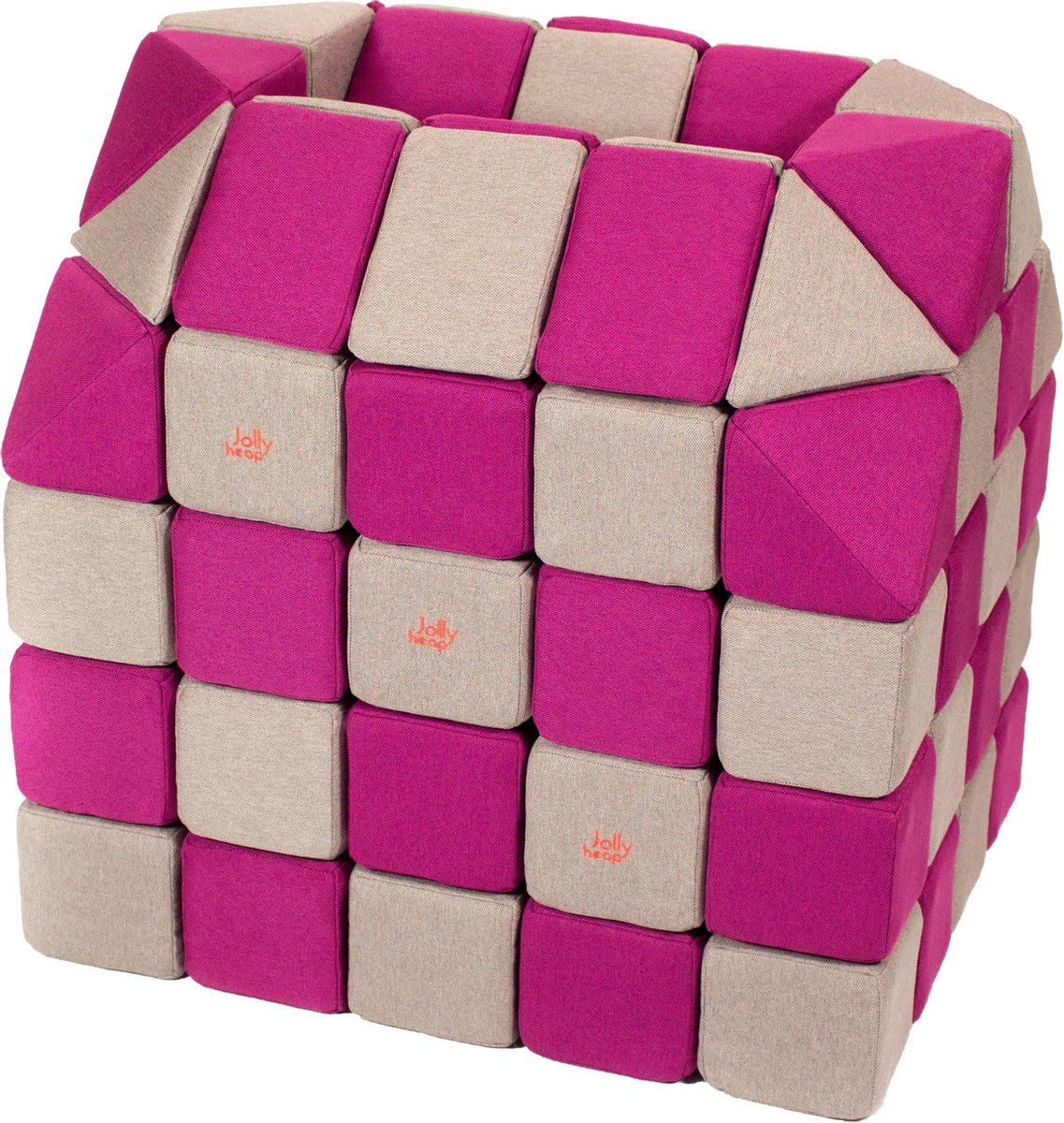 Magnetische blokken  ® - Magnetic blocks - blokken - educatief speelgoed - roze/grijs