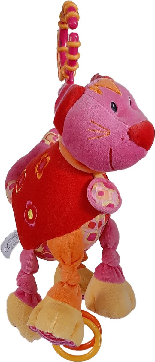   - Knuffel en bijtring - Kat roze