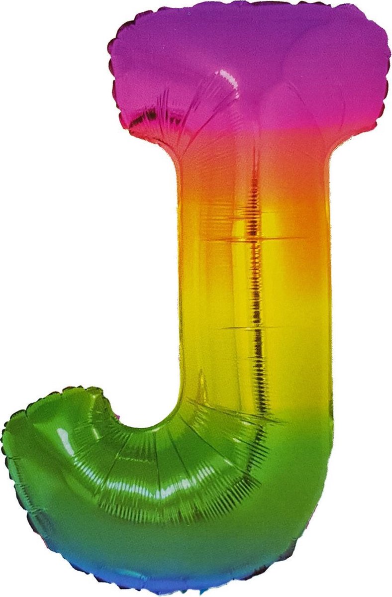 Folieballon Letter J Yummy Gummy Rainbow 34 Inch / 86 Cm