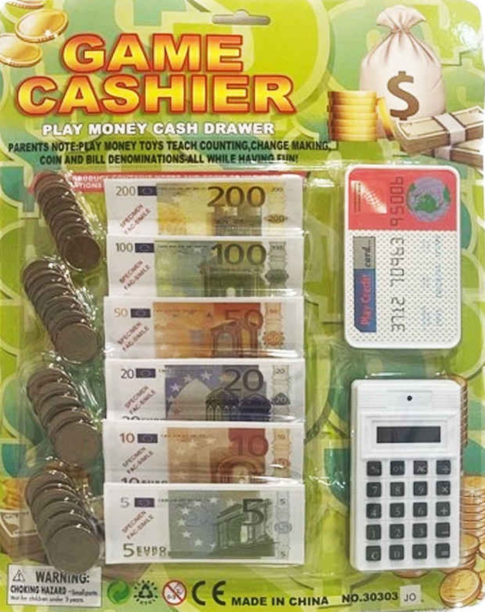 Speelgeld met rekenmachine Euro Money Pack Play Set