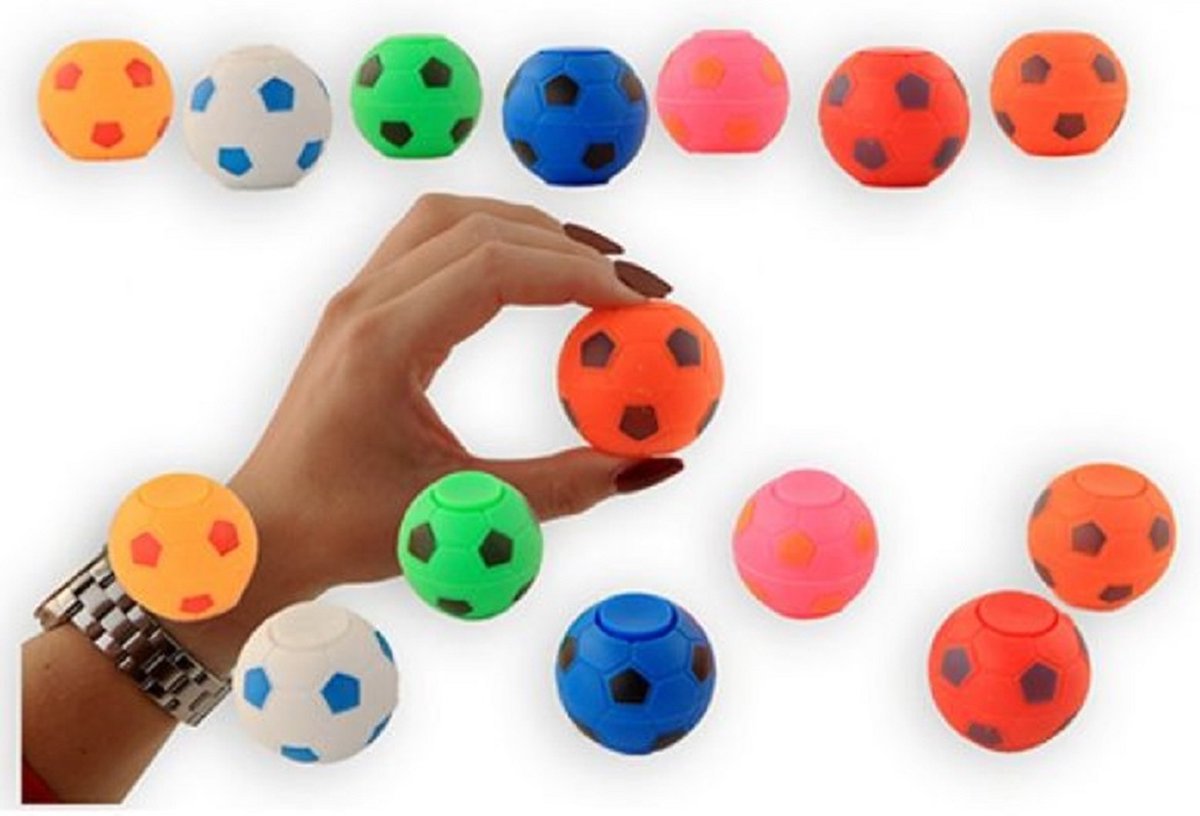 Fidget spinner voetbal - Anti stress - Set 3 stuks - Meerdere kleuren