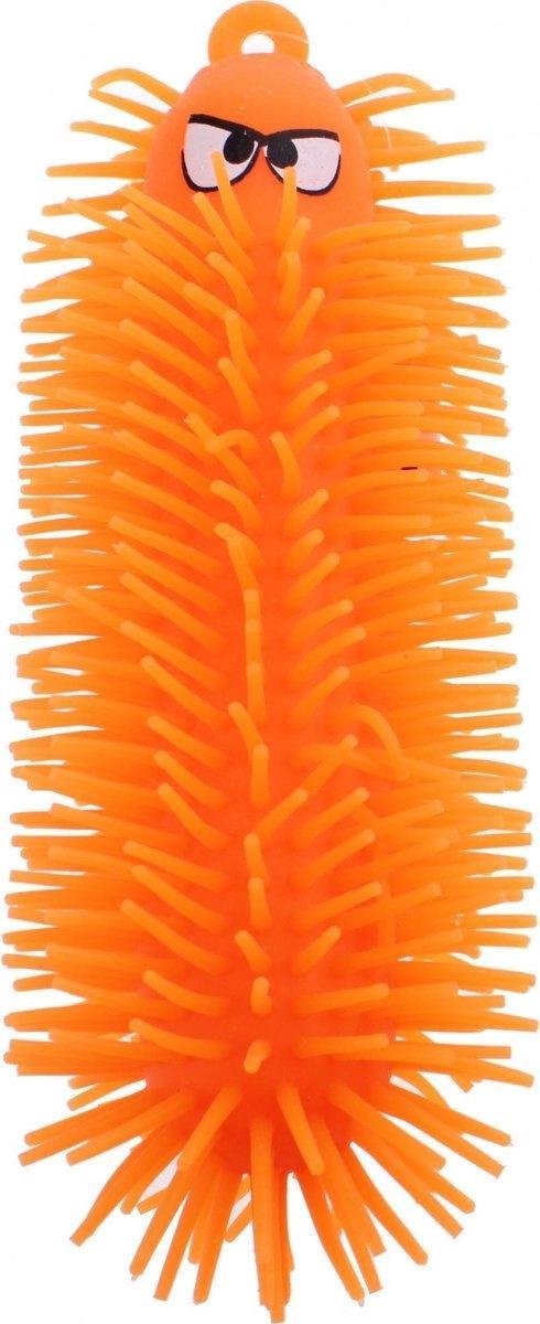 Jonotoys Elastische Worm Fluffy Met Licht 20 Cm Oranje