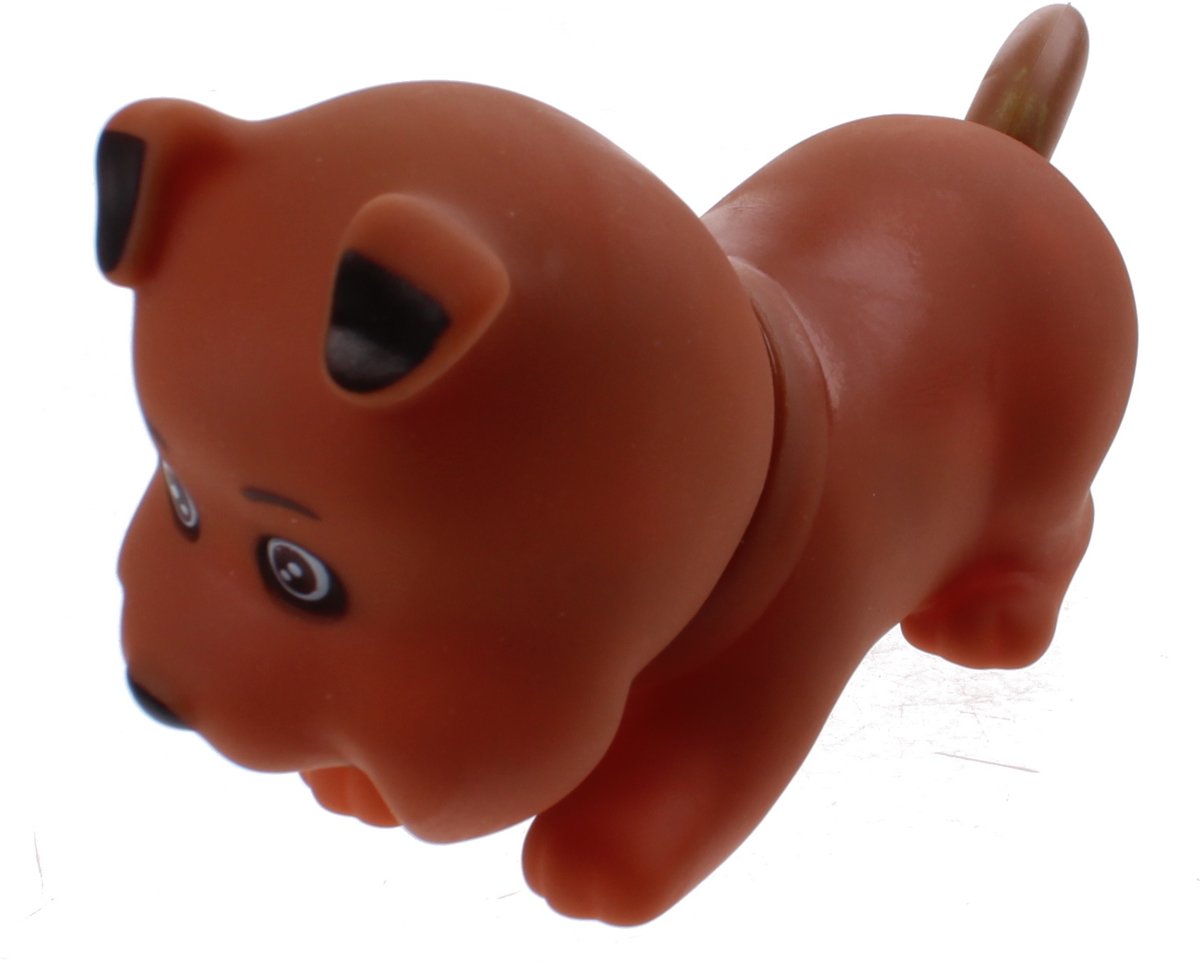 Jonotoys Hond Met Bench 12 Cm Meisjes Bruin/blauw/roze