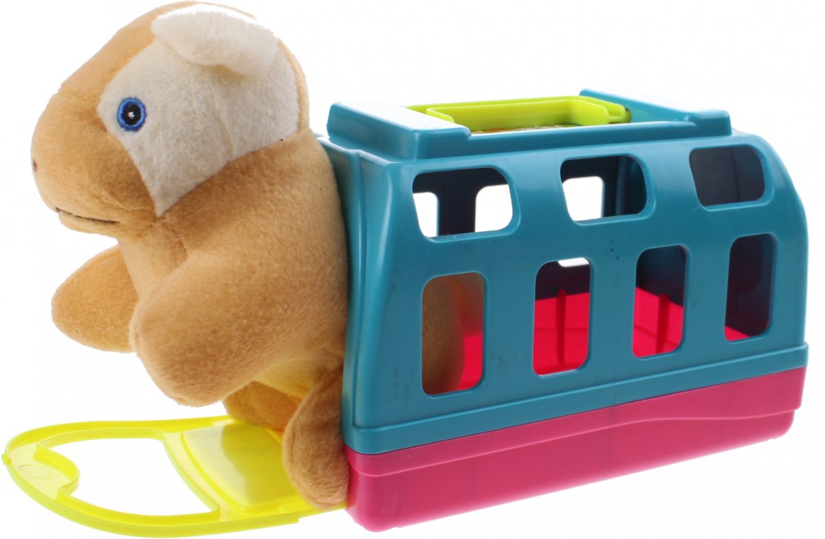 Jonotoys Hond Met Bench 14 Cm Meisjes Bruin/blauw/roze